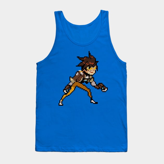 Overwatch - 16-Bit Tracer Tank Top by wyckedguitarist